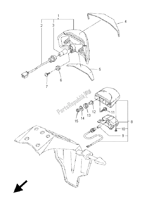 All parts for the Taillight of the Yamaha FZ1 NA Fazer 1000 2011