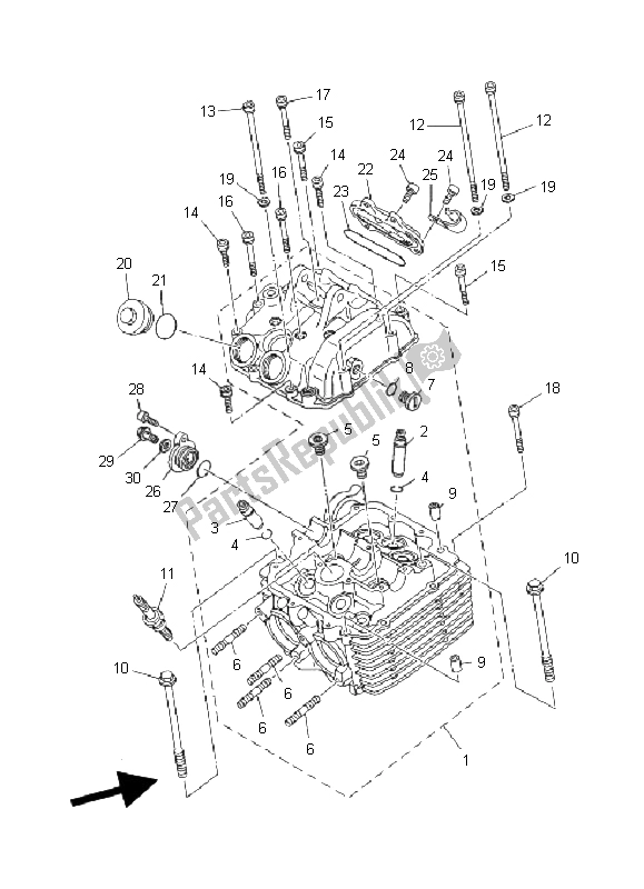 Toutes les pièces pour le Culasse du Yamaha YXR 660 FA Rhino 2004