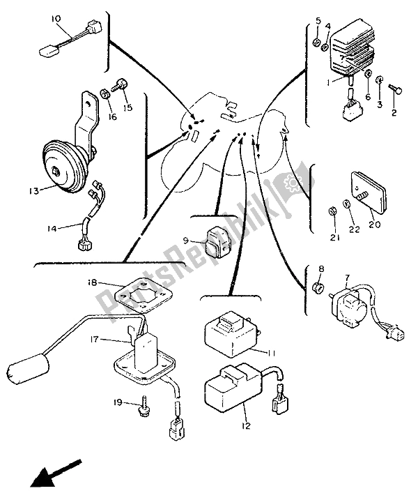 Todas las partes para Eléctrico 1 de Yamaha XJ 900F 1991