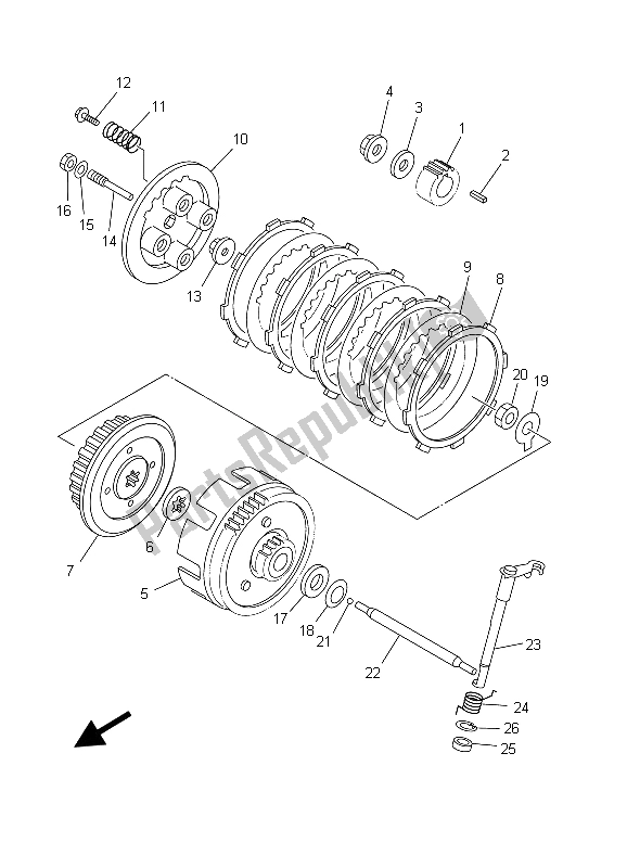 Toutes les pièces pour le Embrayage du Yamaha YBR 125K 2003