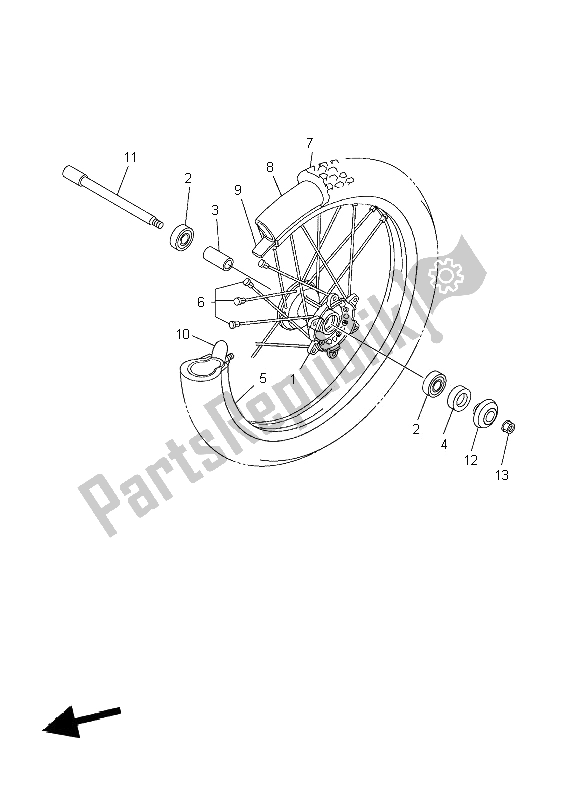 Todas las partes para Rueda Delantera de Yamaha WR 250F 2009