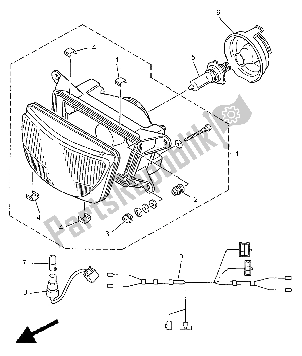 Tutte le parti per il Faro del Yamaha XJ 600S Diversion 1998