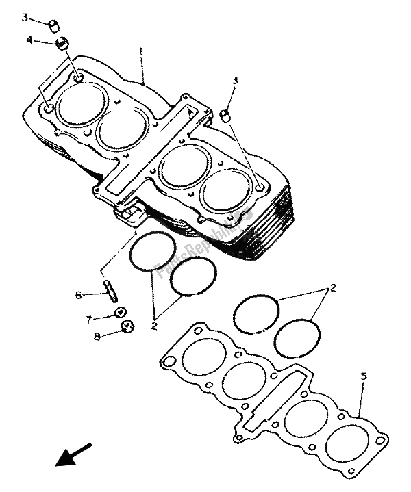 Tutte le parti per il Cilindro del Yamaha XJ 600N 1994