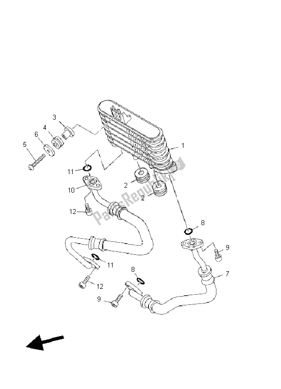 All parts for the Oil Cooler of the Yamaha XV 1900A Midnight Star 2008