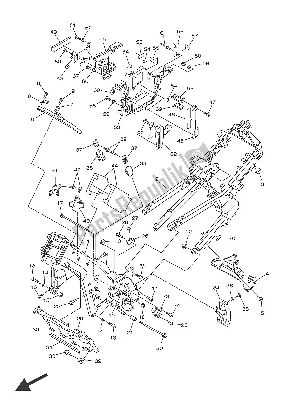 All parts for the Frame of the Yamaha FJR 1300A 2016