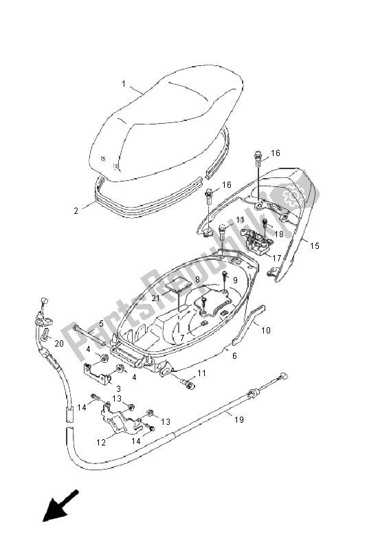 All parts for the Seat of the Yamaha XC 125 Cygnus X 2006