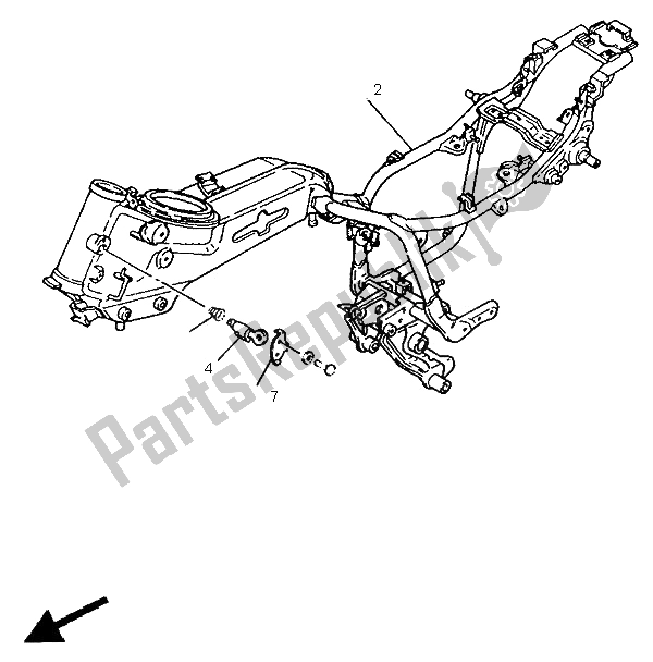 All parts for the Alternate Frame (swe,fin,nor,den) of the Yamaha XV 535 S Virago 1995