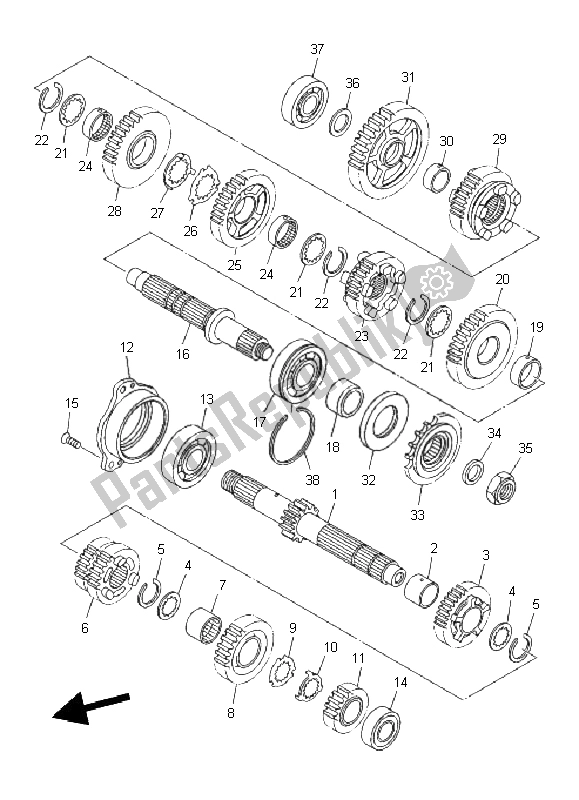 All parts for the Transmission of the Yamaha XJ6N 600 2011