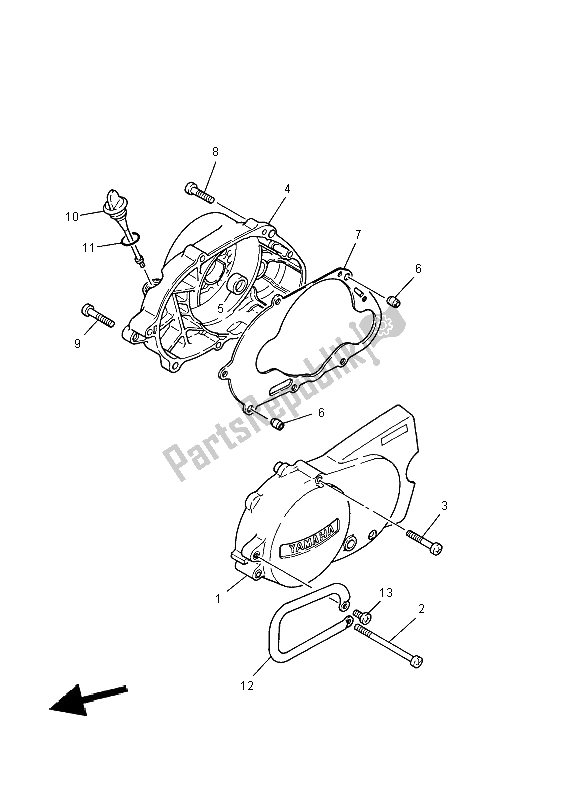 All parts for the Crankcase Cover 1 of the Yamaha PW 80 2004