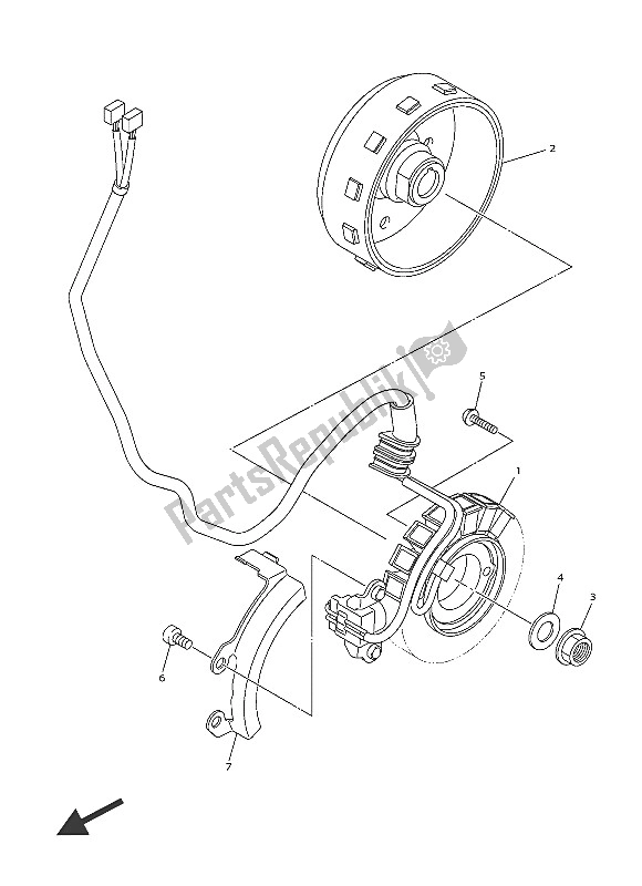 Tutte le parti per il Generatore del Yamaha YZ 250 FX 2016