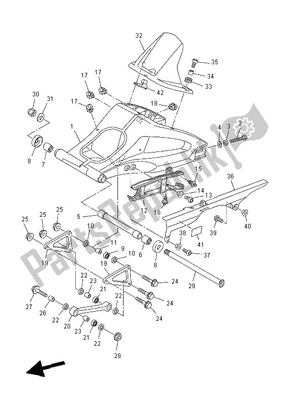 Wszystkie części do Tylne Rami? Yamaha FZ8 NA 800 2012