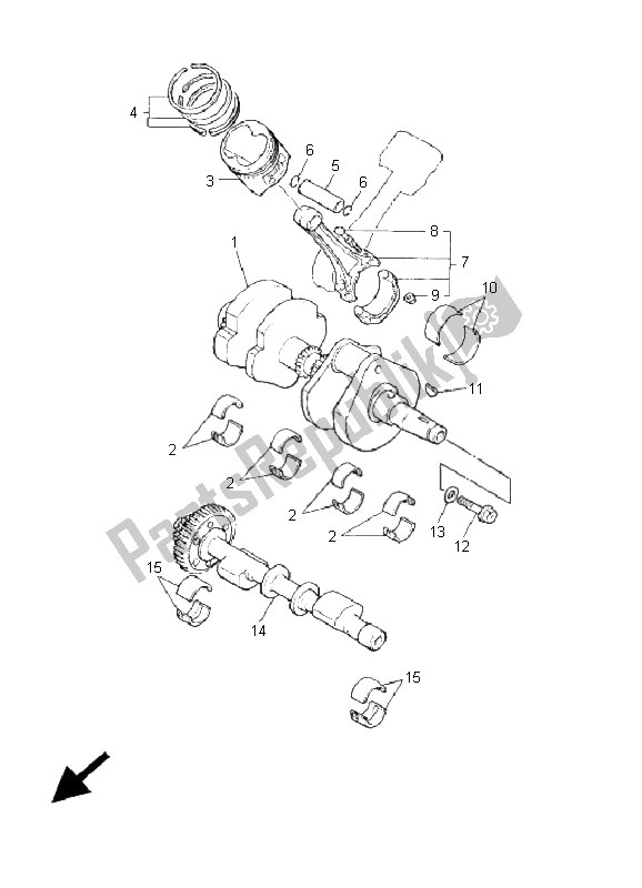 All parts for the Crankshaft & Piston of the Yamaha Xvztf Royalstar Venture 1300 2001