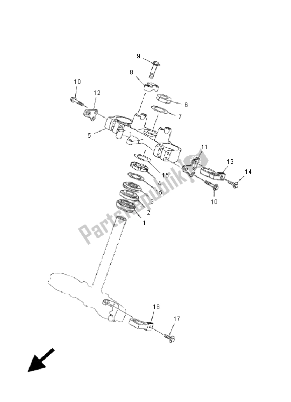 Wszystkie części do Sterowniczy Yamaha WR 250F 2001