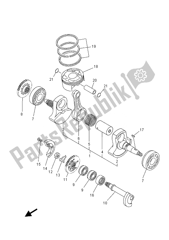 All parts for the Crankshaft & Piston of the Yamaha YFZ 450 Rsed 2013