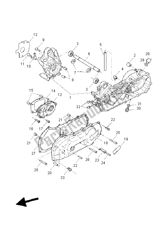 Todas las partes para Caja Del Cigüeñal de Yamaha YQ 50 Aerox 2011