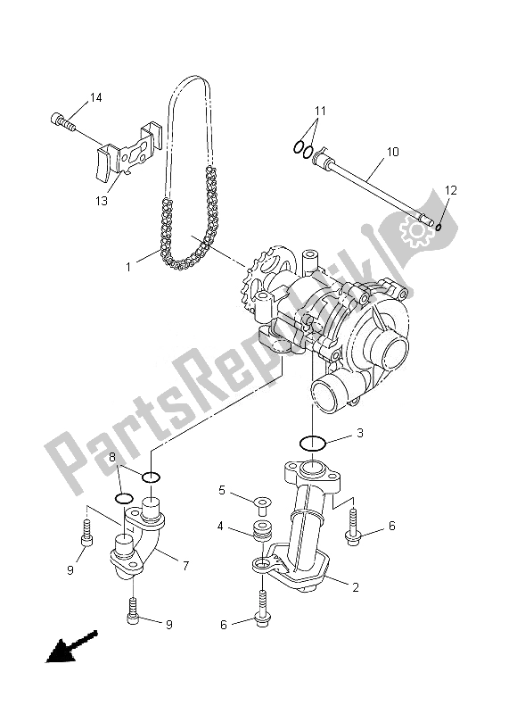 All parts for the Oil Pump of the Yamaha FZ8 N 800 2013