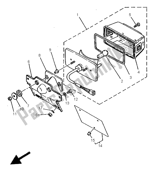 Todas las partes para Luz De La Cola de Yamaha RX 100 1996