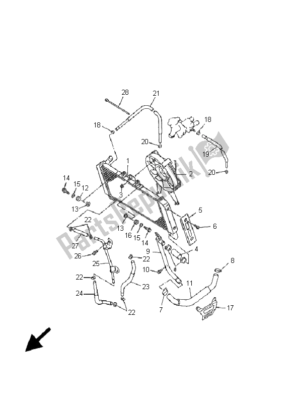 Toutes les pièces pour le Tuyau De Radiateur du Yamaha FZS 600S Fazer 2001