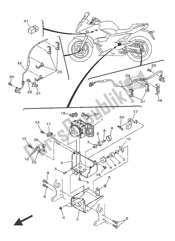 All parts for the Electrical 3 of the Yamaha XJ6 SA 600 2016