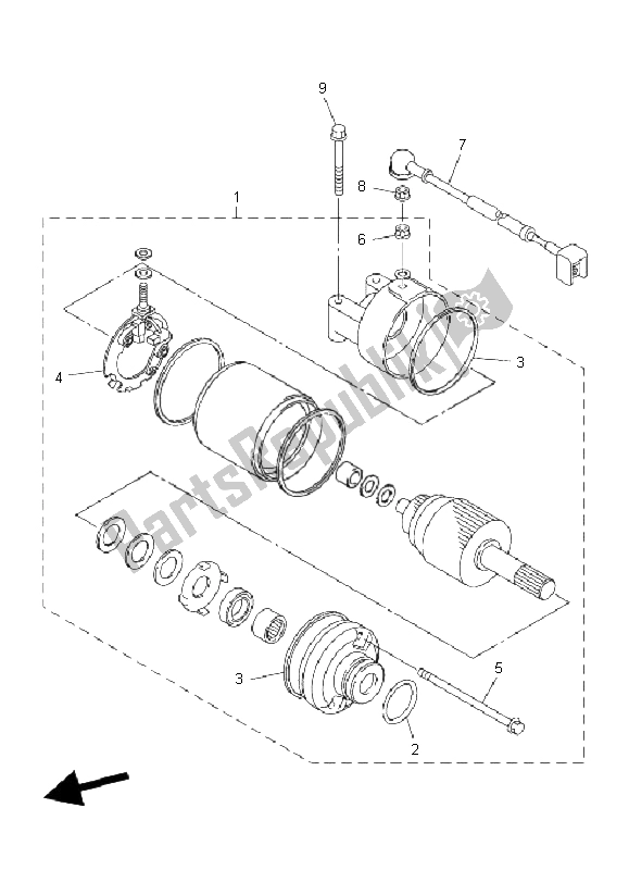 Todas as partes de Motor De Arranque do Yamaha FZ6 SHG Fazer 600 2008