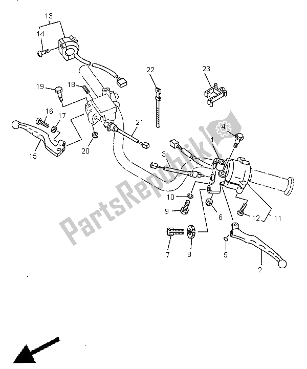 Tutte le parti per il Impugnatura Interruttore E Leva del Yamaha SR 125 1998