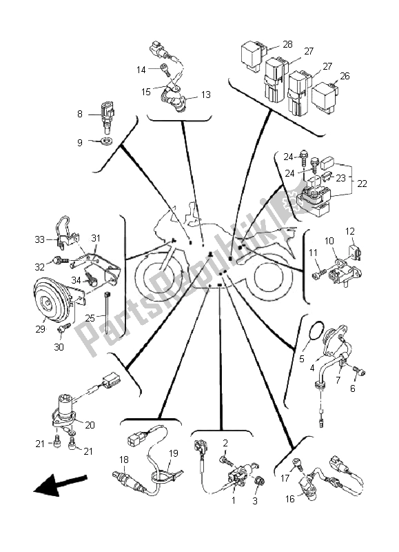 Todas las partes para Eléctrico 2 de Yamaha TDM 900 2007