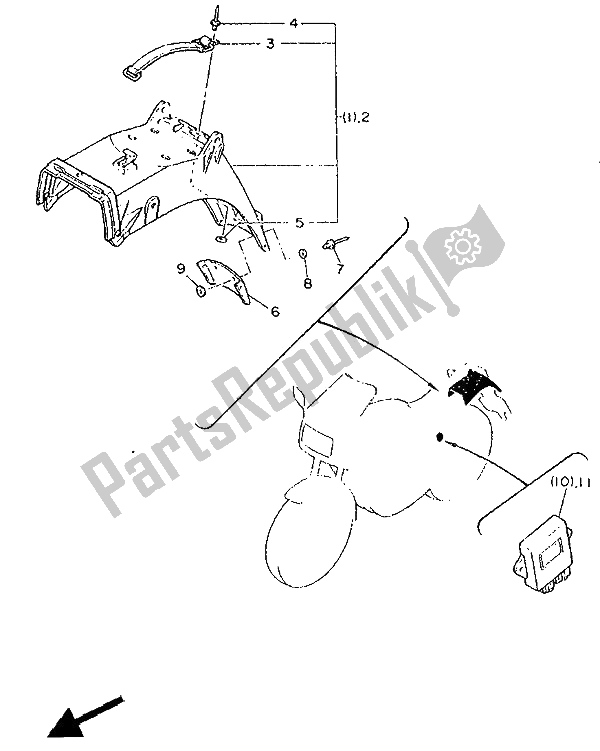 Toutes les pièces pour le Alternatif (moteur-châssis-électrique) du Yamaha FZ 750 Genesis 1991