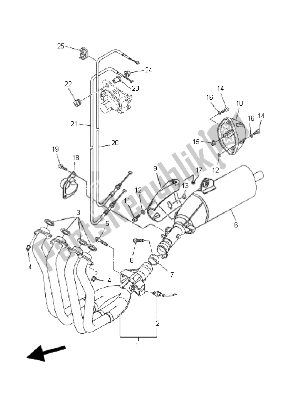 Tutte le parti per il Scarico del Yamaha FZ1 SA Fazer 1000 2007