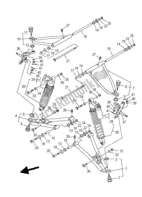 All parts for the Front Suspension & Wheel of the Yamaha YFZ 450R SE 2010