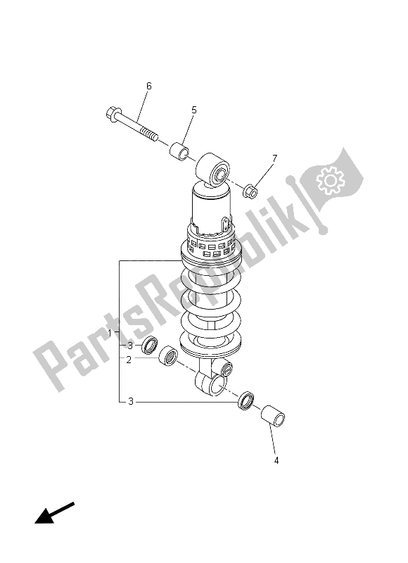 All parts for the Rear Suspension of the Yamaha FZ8 NA 800 2015