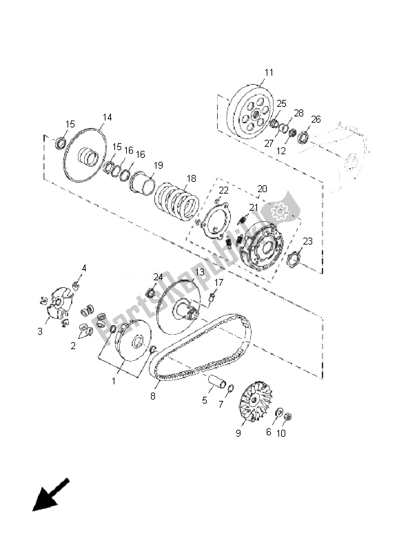 All parts for the Clutch of the Yamaha YP 125R X MAX 2007