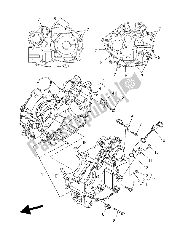 Tutte le parti per il Carter del Yamaha YFM 550 Fwad Dpbse Grizzly 4X4 2014