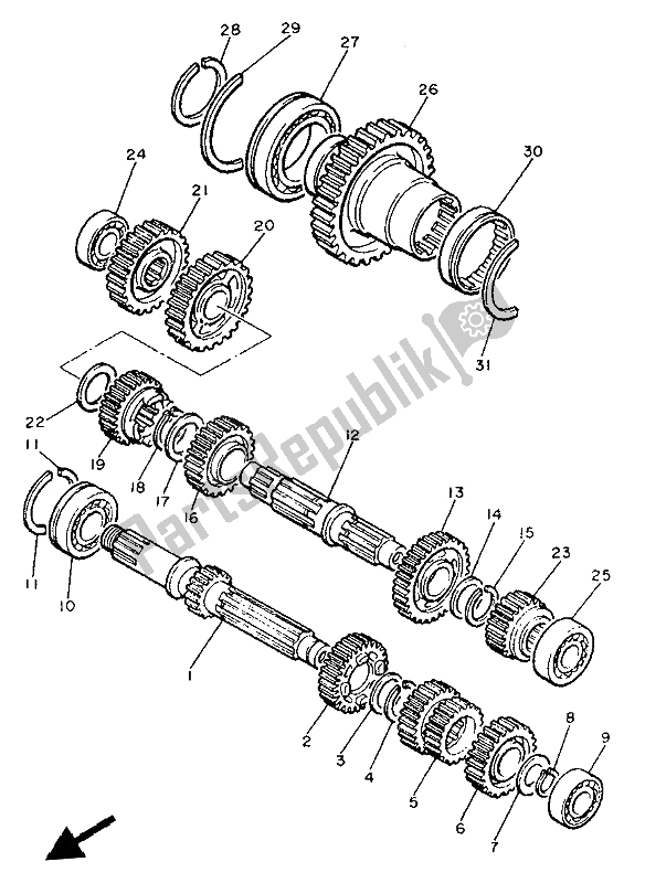 Toutes les pièces pour le Transmission du Yamaha XJ 900F 1992