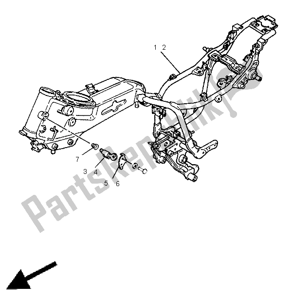 All parts for the Alternate Frame (it) of the Yamaha XV 535 S Virago 1997