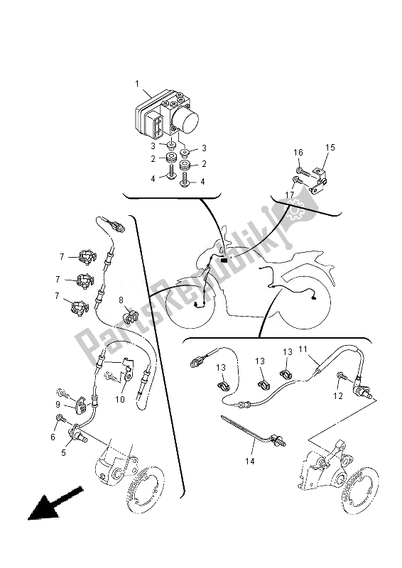 Toutes les pièces pour le électrique 3 du Yamaha MT 07A 700 2014