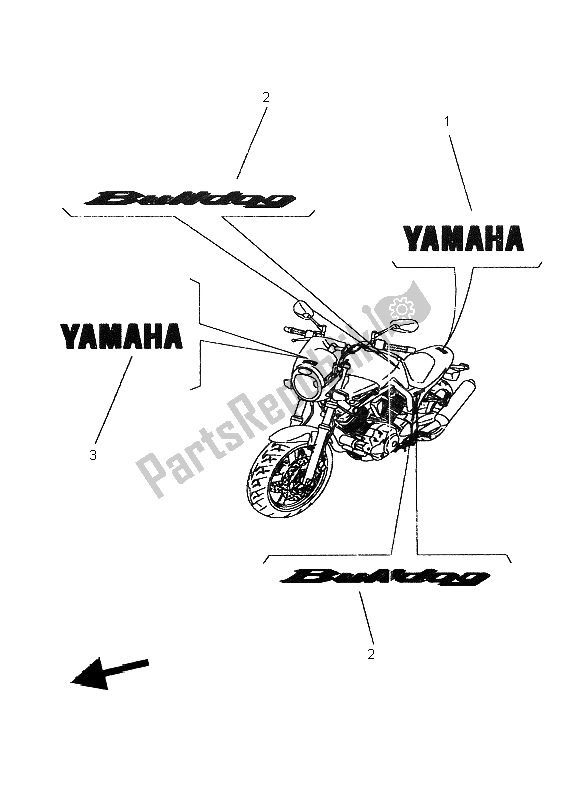 Toutes les pièces pour le Graphique Et Emblème du Yamaha BT 1100 Bulldog 2004