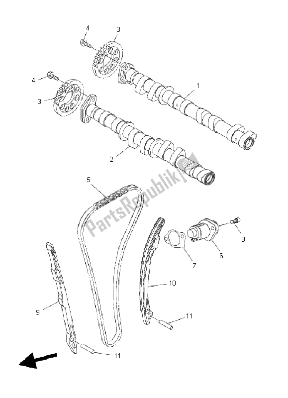 Toutes les pièces pour le Arbre à Cames Et Chaîne du Yamaha YZF R6 600 2011