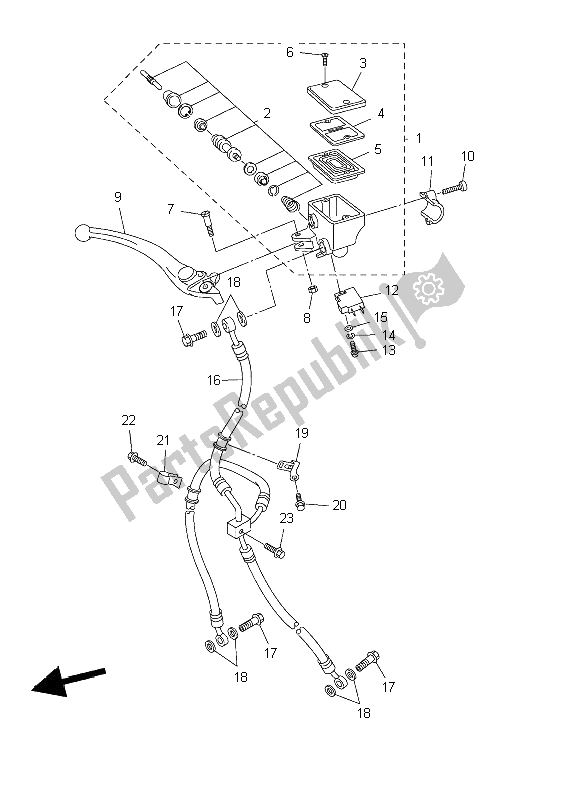 Toutes les pièces pour le Maître-cylindre Avant du Yamaha MT 03 660 2011