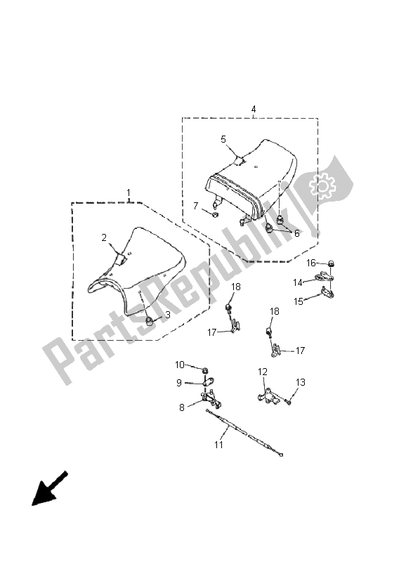 Todas as partes de Assento do Yamaha YZF 1000R Thunderace 2001