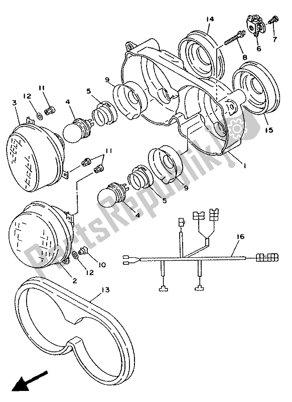 All parts for the Alternate (headlight) (for Nl) of the Yamaha TDM 850 1992