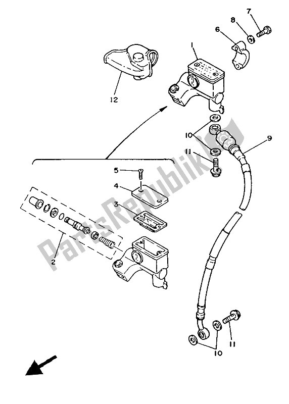 Wszystkie części do Przedni Cylinder G?ówny Yamaha YZ 250 1986