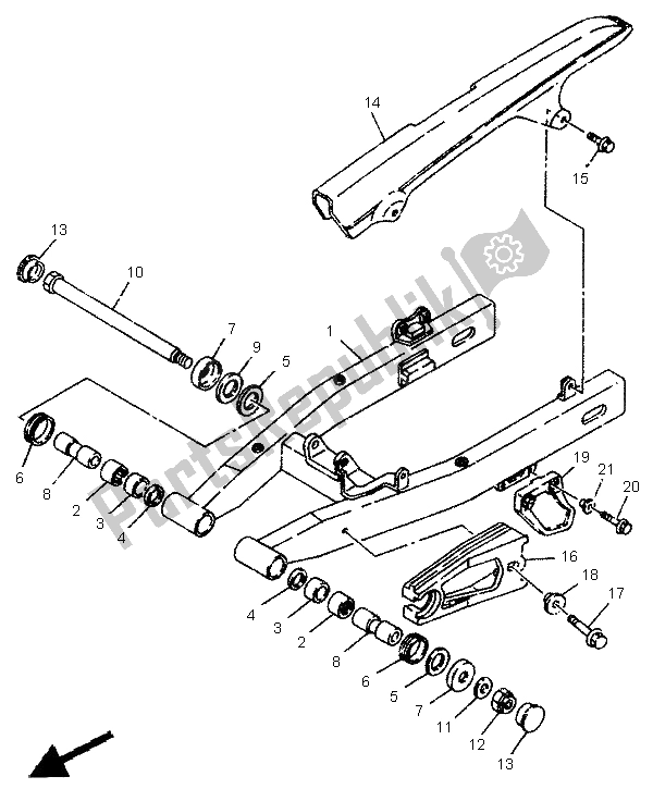 Tutte le parti per il Braccio Posteriore del Yamaha TDR 125 1995