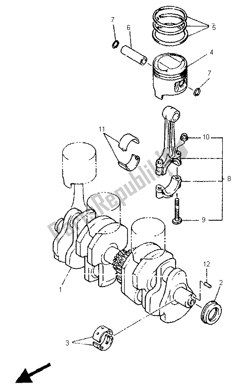 All parts for the Crankshaft & Piston of the Yamaha XJ 600S 1995