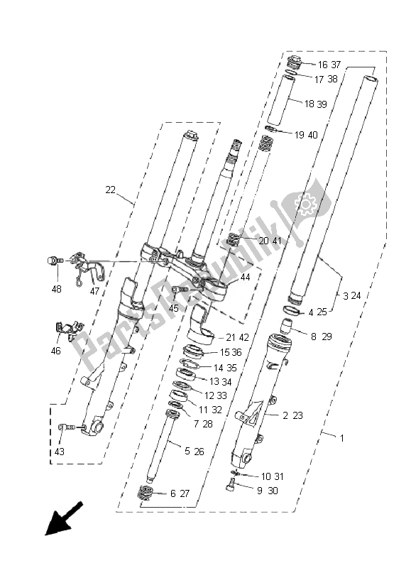 Wszystkie części do Przedni Widelec Yamaha XP 500A T MAX 2007