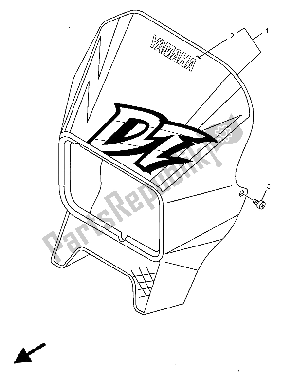 All parts for the Cowling 1 of the Yamaha DT 125R 1997