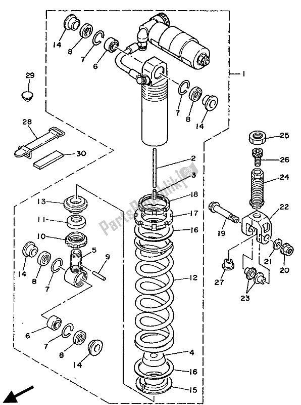 Todas las partes para Suspensión Trasera de Yamaha TZ 250 1990