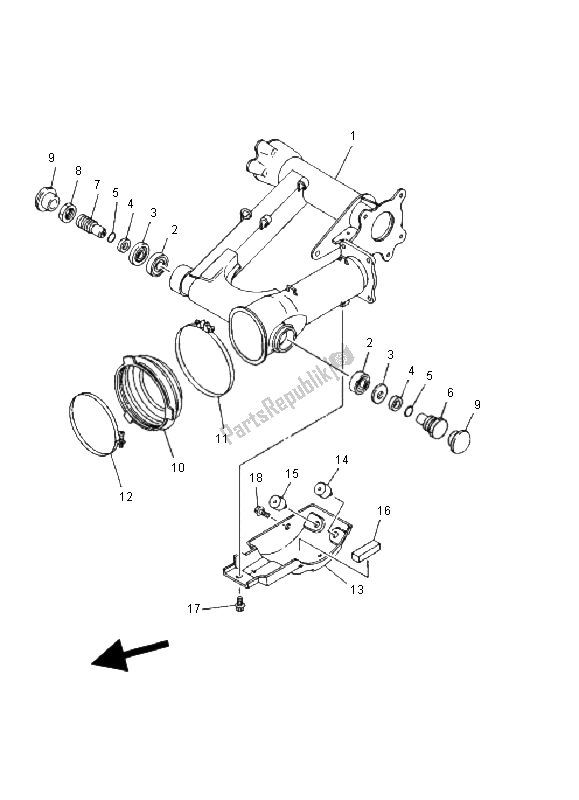 Todas las partes para Brazo Trasero de Yamaha YFM 350 FW Wolverine 4X4 2000