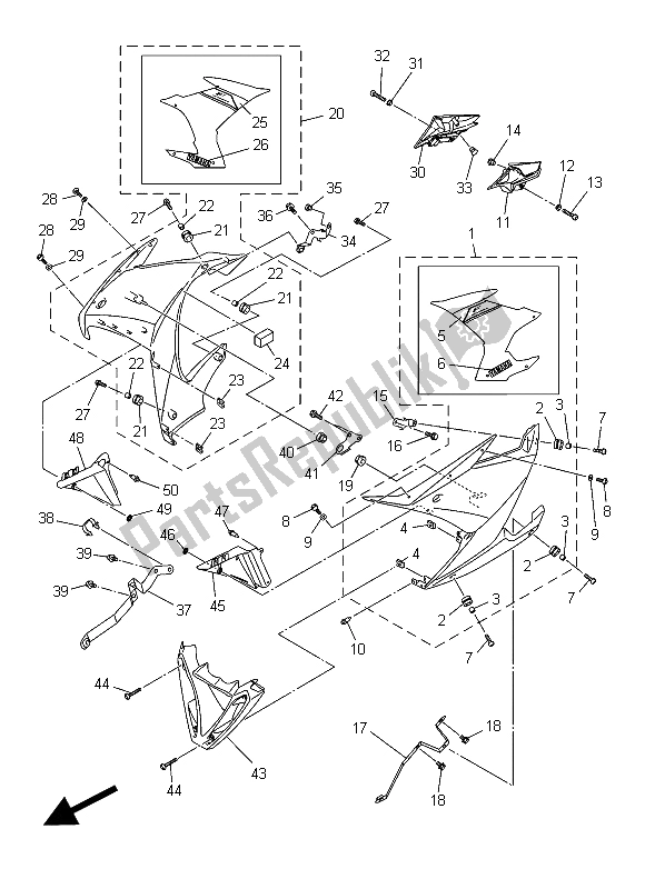 Tutte le parti per il Cowling 2 del Yamaha XJ6F 600 2015