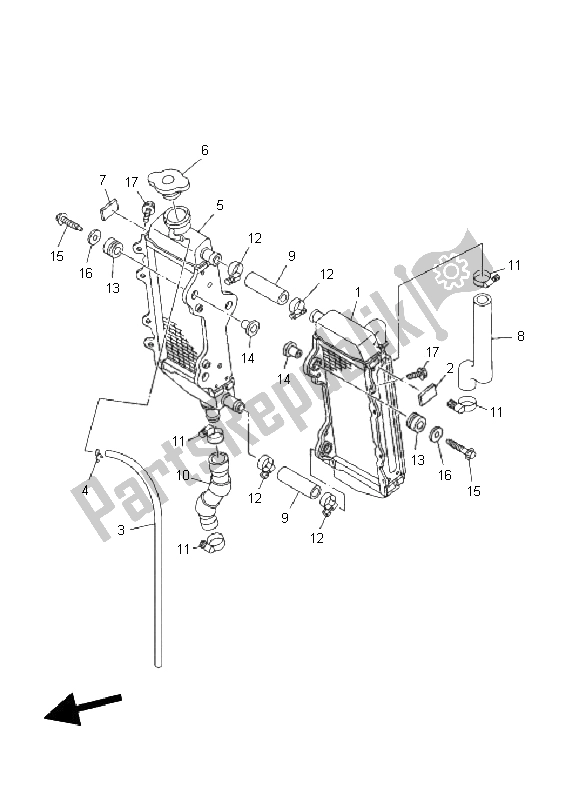 Alle onderdelen voor de Radiator Slang van de Yamaha YZ 250 2011