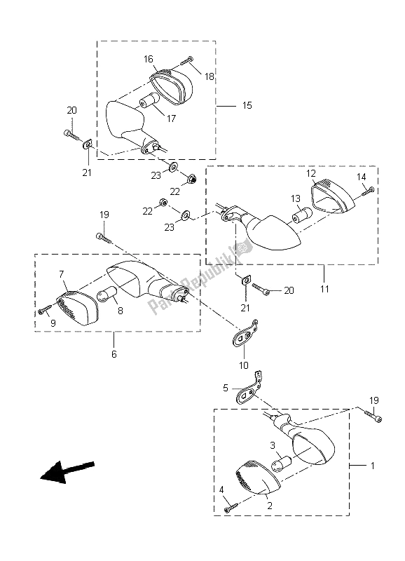 Todas las partes para Luz Intermitente de Yamaha WR 125X 2009